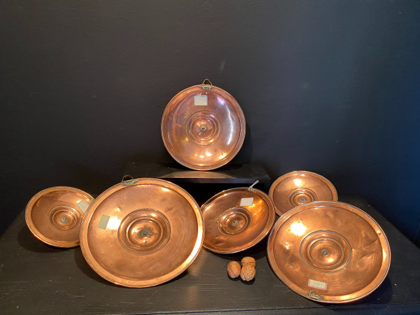 Série de casseroles et couvercles en cuivre