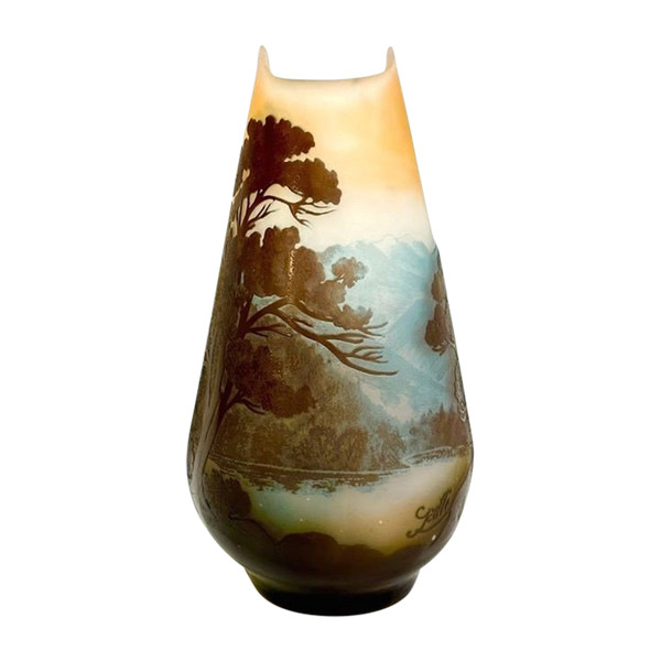 Art Nouveau Gallé Vase "Vosgien Landscape"