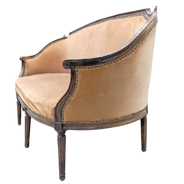 Transition Period Trash Bench In Walnut XVIIIth Velvet