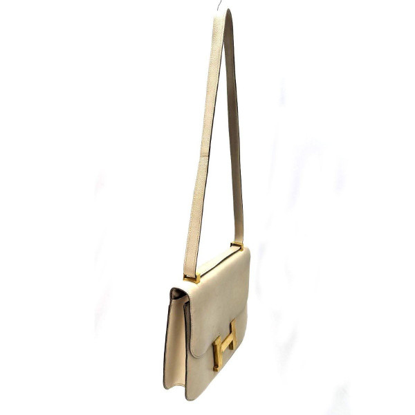 Hermès Damenhandtasche aus cremefarbenem Leder, Modell Constance
