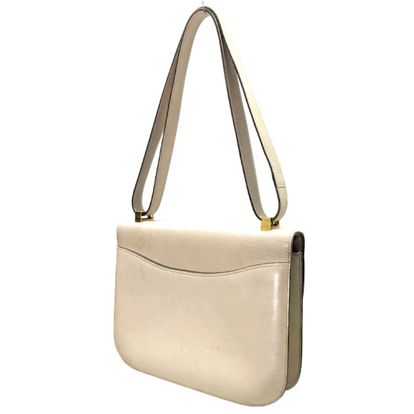 Hermès Damenhandtasche aus cremefarbenem Leder, Modell Constance