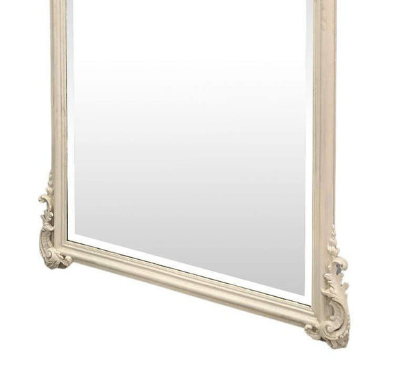 Miroir En Bois Et Stuc Laqué De Style Louis XV Glace Biseauté XIXème