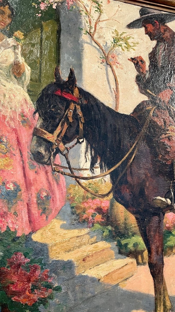 Öl auf Leinwand mit Darstellung einer spanischen Genreszene, signiert Eugène Cadel (1862 - 1941)
