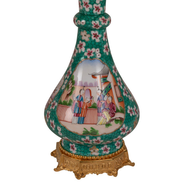 Coppia di lampade Canton in porcellana e bronzo, 1880 circa, LS5546774B