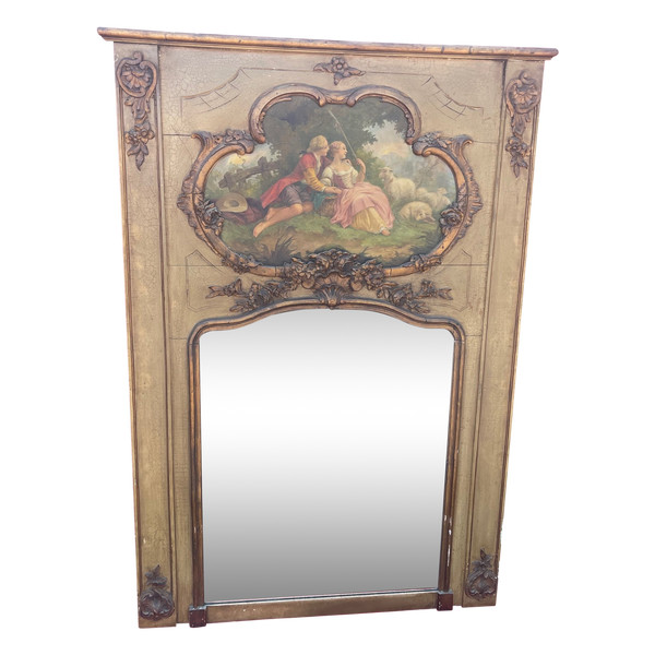 TRUMEAU MIROIR STYLE LOUIS XV
