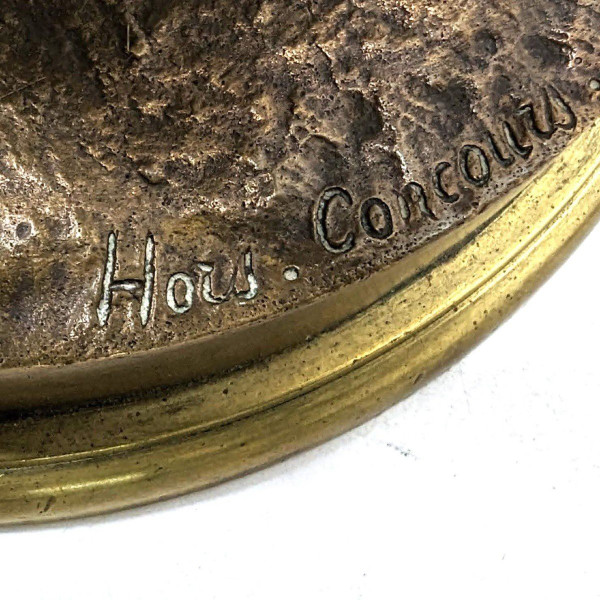 Jungbauern-Bronze außer Konkurrenz mit Goldpatina aus dem 19. Jahrhundert von Mathurin Moreau
