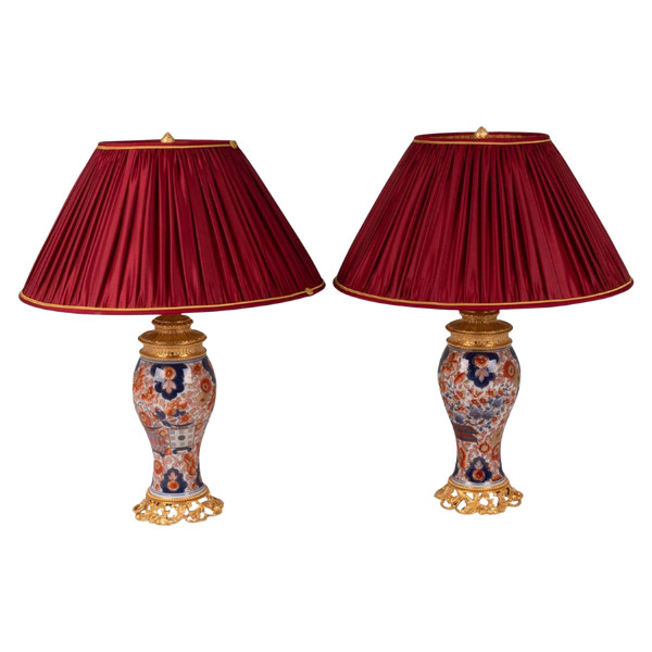 Coppia di lampade in bronzo e porcellana di Bayeux, 1880 circa, LS55451014B