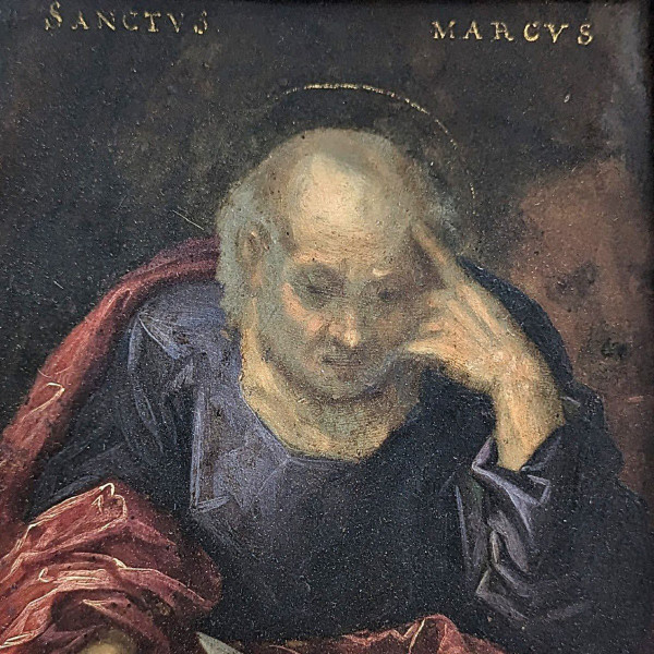 Malerei auf Kupfer XVII Porträts von Saint Marc und Sainte Loannes