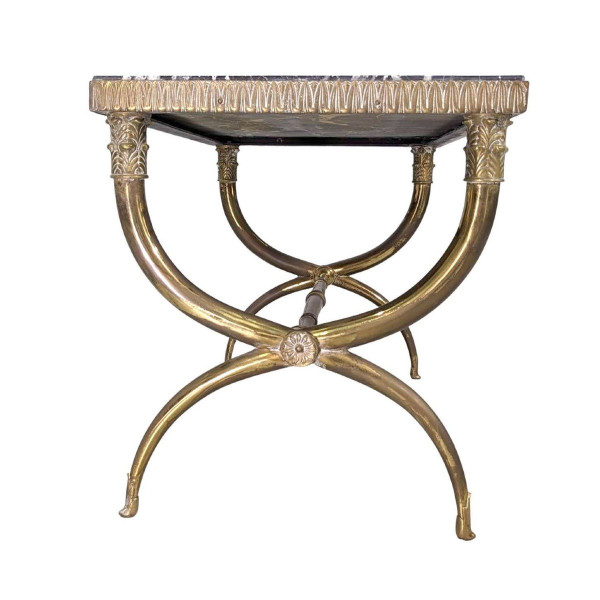 Table Basse  1940 En Bronze Dessus Marbre