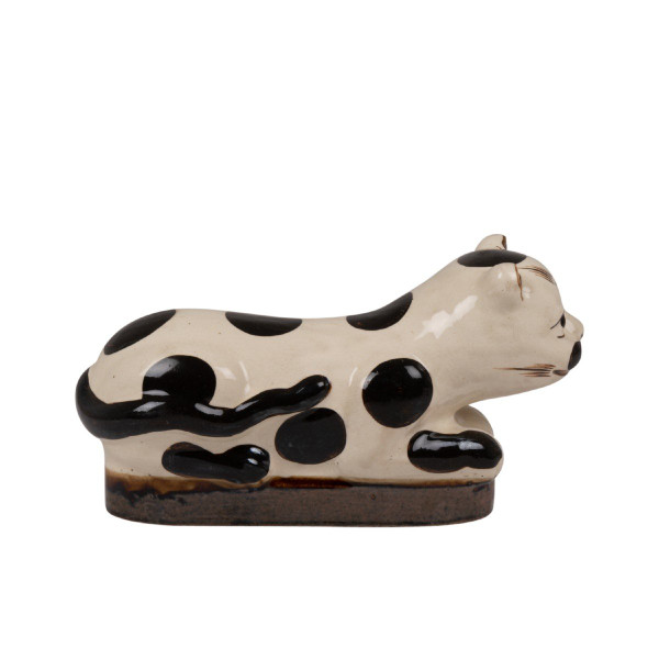 White And Black Ceramic Cat, Circa 1900, LS5559209E