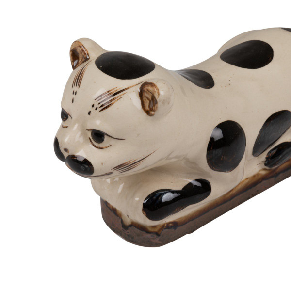 White And Black Ceramic Cat, Circa 1900, LS5559209E