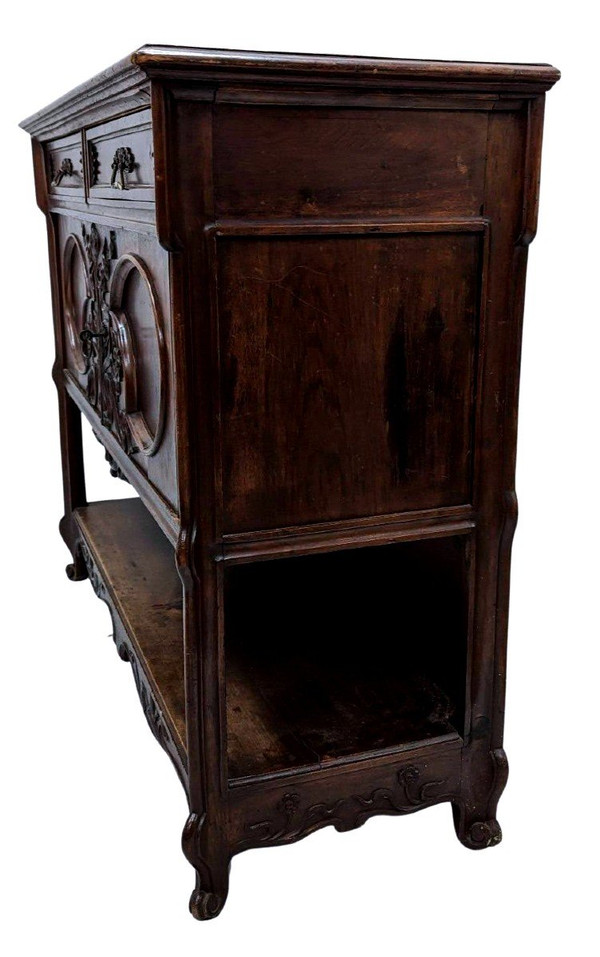 Art Nouveau Dessert In Walnut And Its Ice Cream Period 1900 In "noodle" Style