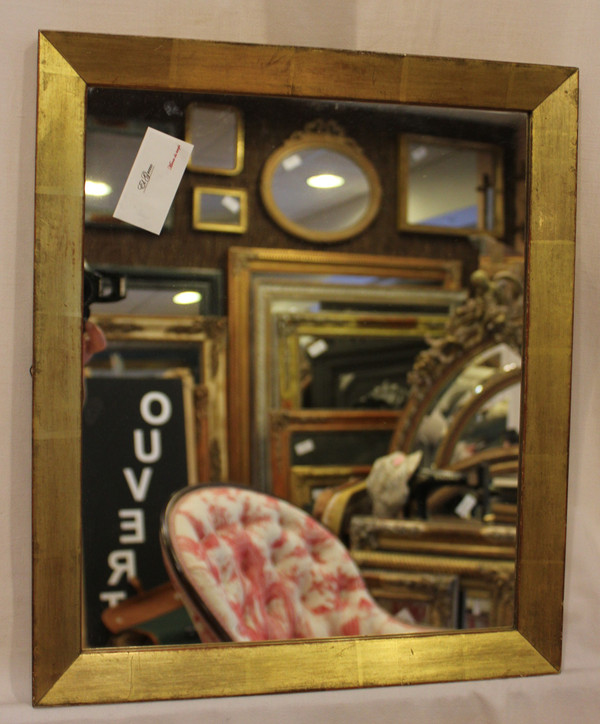 rectangle gold leaf mirror 42 x 49 cm
