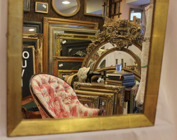rectangle gold leaf mirror 42 x 49 cm