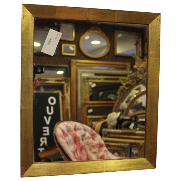 rectangle gold leaf mirror 42 x 49 cm