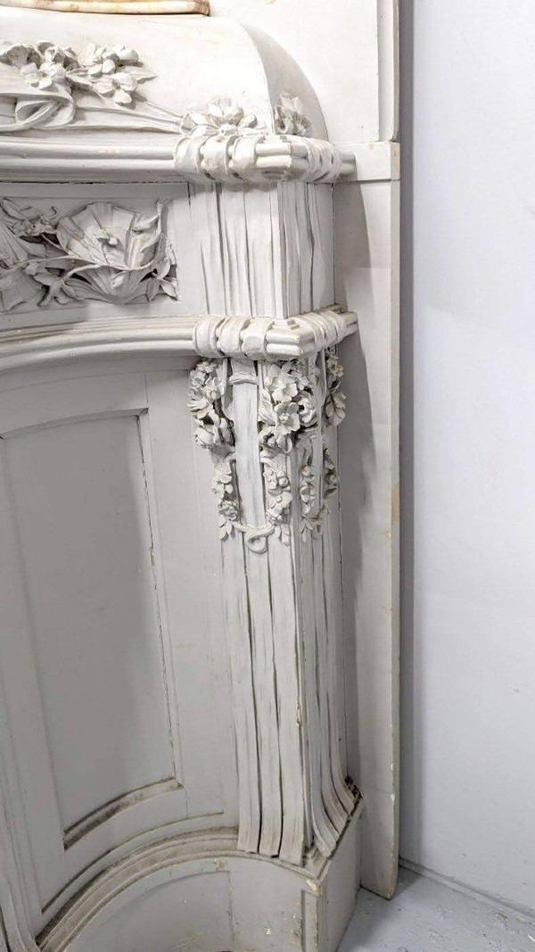 Spektakuläres, geschnitztes, lackiertes Jugendstil-Sideboard aus der Zeit um 1900