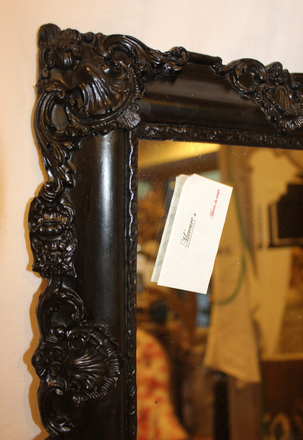 small Napoleon III mirror, mercury glass 34 x 38 cm