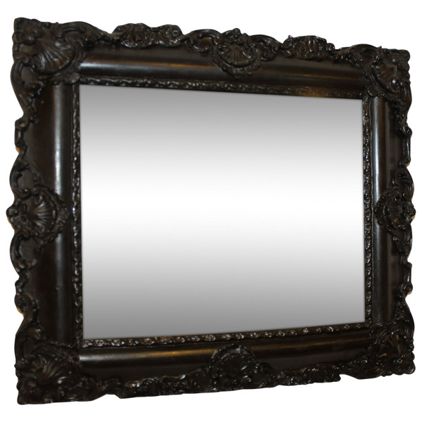 small Napoleon III mirror, mercury glass 34 x 38 cm