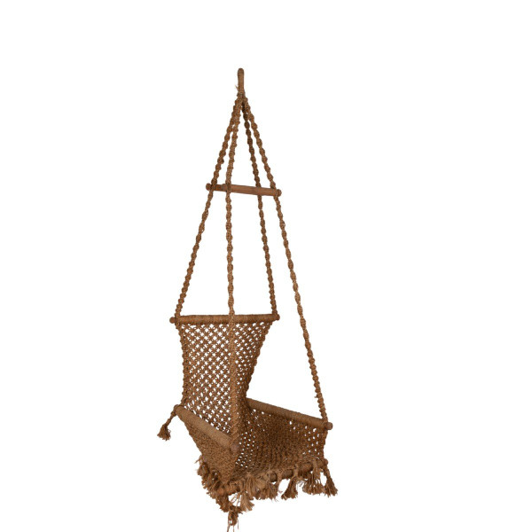Poltrona sospesa in legno e corda, anni '70, LS5269425D