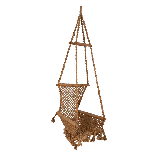 Poltrona sospesa in legno e corda, anni '70, LS5269425D