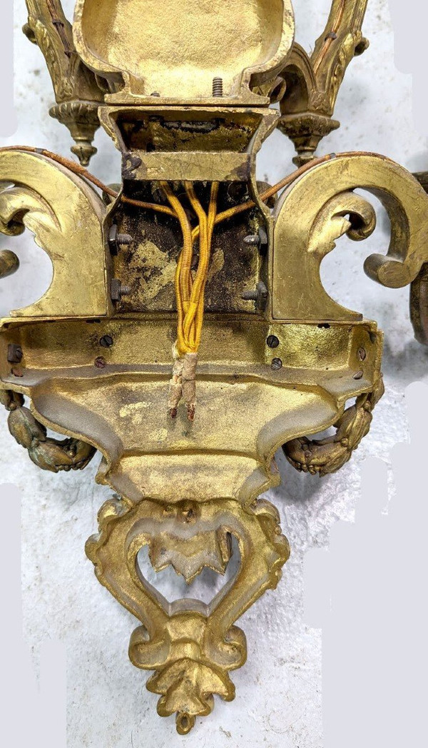 Spectaculaire Paire d'Appliques Bronze Doré Têtes De Nubiens Style Louis XIV  Nap III