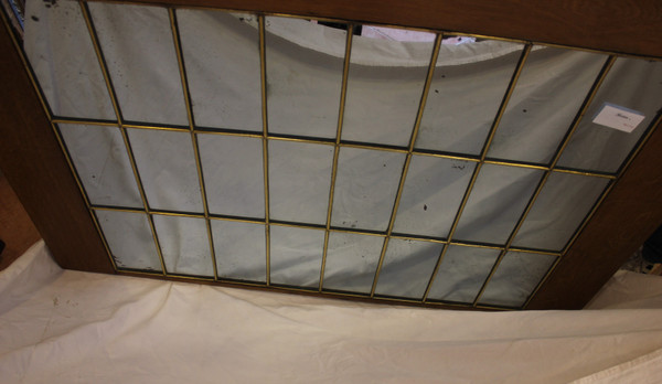 Pair Of Design Mirrors From The "50s", Canopy-Style Mounting On Oak Frame 90 X 126 Cm