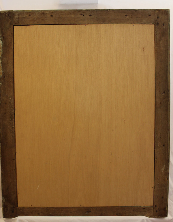 Specchio antico restauro, oro e patina 71 x 89 cm