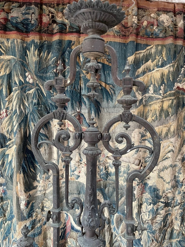Billardtisch-Kronleuchter Aus Bronze