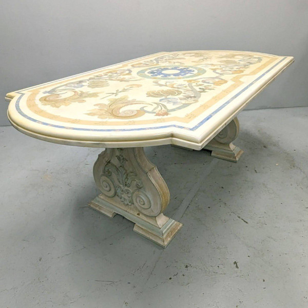 Center Table In Marble And Scagliola