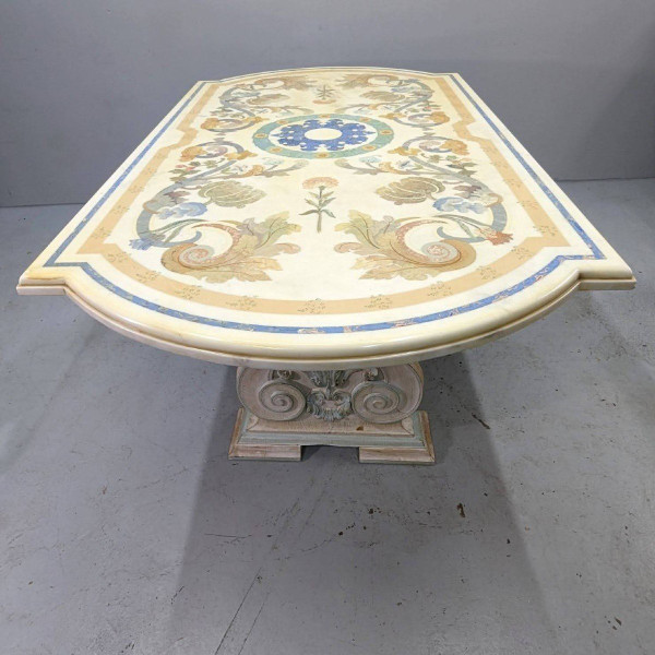 Center Table In Marble And Scagliola