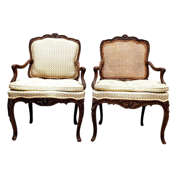 Paire De Fauteuils à La Reine Estampillés De Cresson époque XVIIIème,