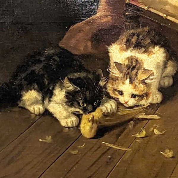 I gattini mangiano un uccellino per la diciannovesima volta di Brunel De Neuville