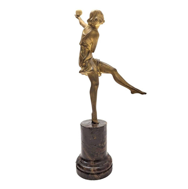 Dancer With Chryselephantine Bronze Balls By Marcel Bouraine 1930 Art Deco