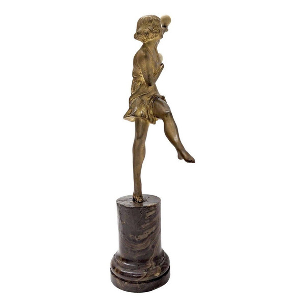 Dancer With Chryselephantine Bronze Balls By Marcel Bouraine 1930 Art Deco