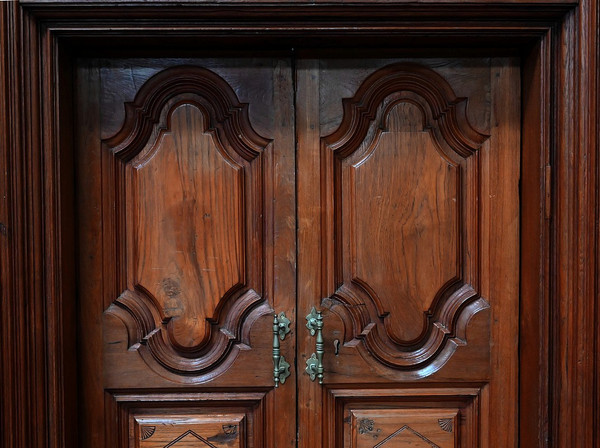 Rare Porte Indiane in Teak, stile Luigi XIV, Pondicherry - XIX secolo