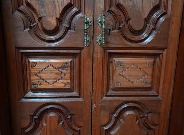Rare Porte Indiane in Teak, stile Luigi XIV, Pondicherry - XIX secolo