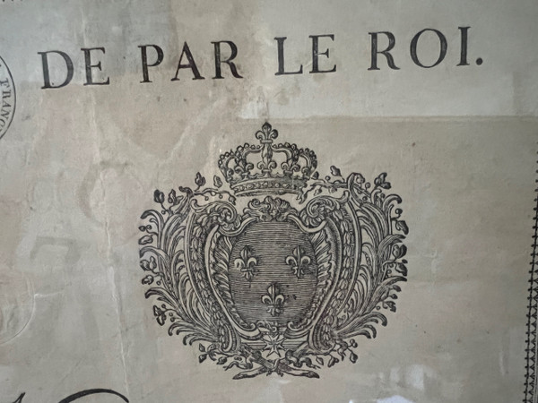 Luigi XVIII, 1822, Periodo di Restauro, Passaporto della città di Mulcent Yvelines 78, Datato 14 maggio 1822