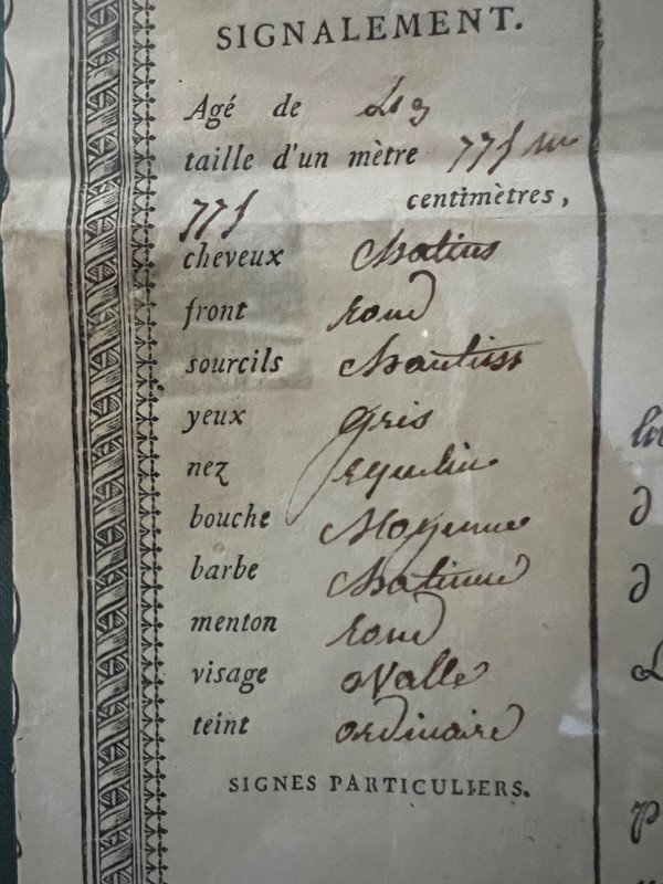 Luigi XVIII, 1822, Periodo di Restauro, Passaporto della città di Mulcent Yvelines 78, Datato 14 maggio 1822
