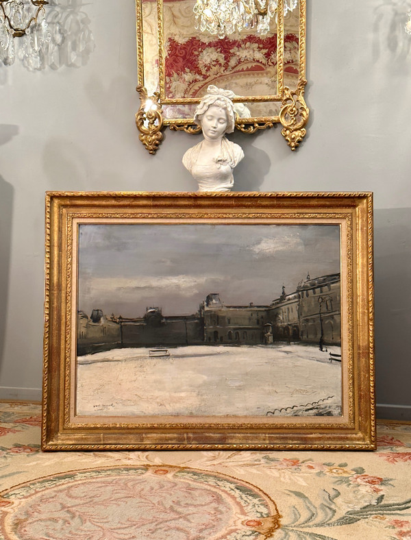 Jean Paul Brusset, Huile Sur Toile Vue De Paris (1909 - 1985)