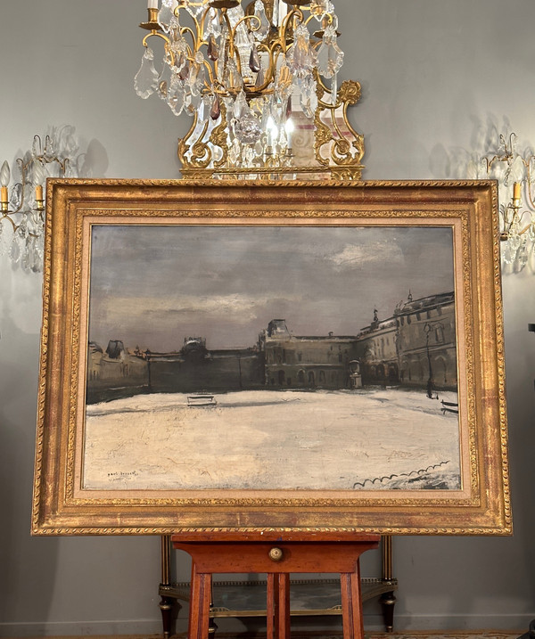 Jean Paul Brusset, Huile Sur Toile Vue De Paris (1909 - 1985)