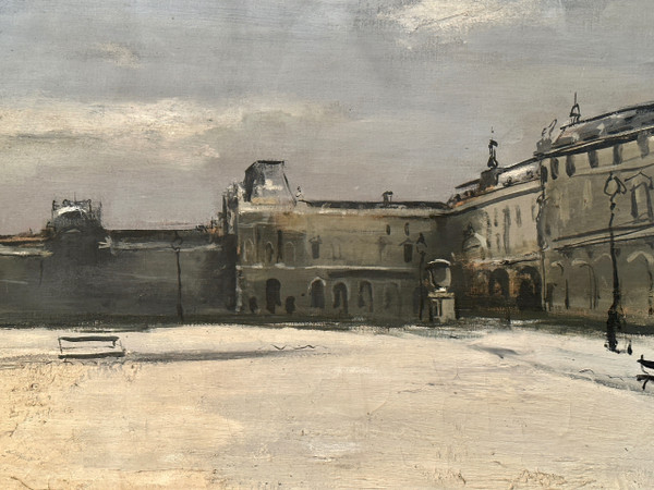 Jean Paul Brusset, Huile Sur Toile Vue De Paris (1909 - 1985)