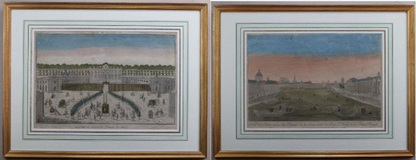 Set Of 18 18th Century Framed Optical Views