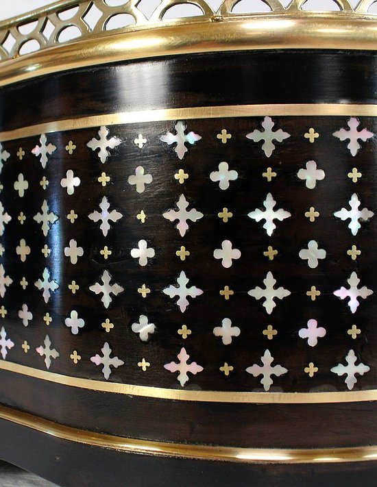 Table planter in blackened wood, Napoleon III period - 19th century
