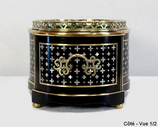 Table planter in blackened wood, Napoleon III period - 19th century