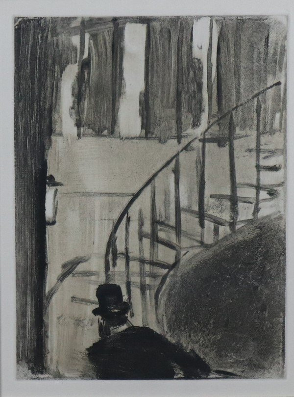 Degas Edgard (n'aprés), Eau Forte, Ludovic Halevy Montant Les Escaliers