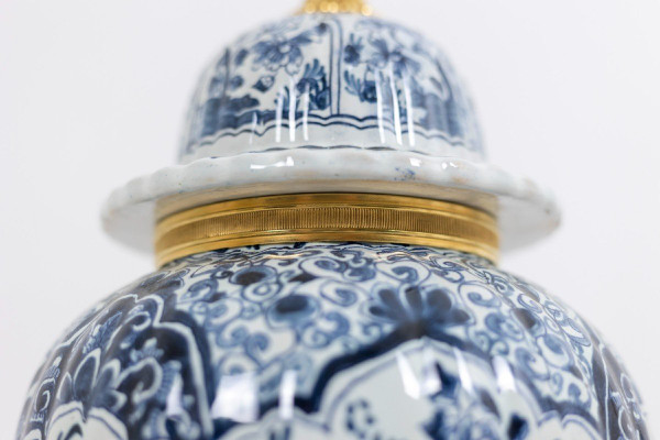 Paire De Lampes En Faïence De Delft Et Bronze, Circa 1880, LS5081839