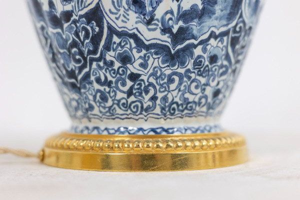 Paire De Lampes En Faïence De Delft Et Bronze, Circa 1880, LS5081839