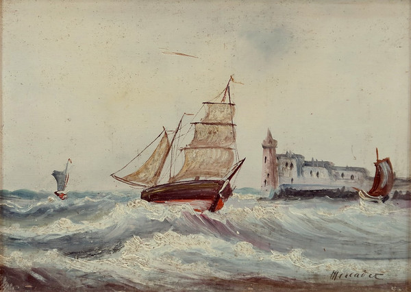 Peinture Marine, école française du XIXe