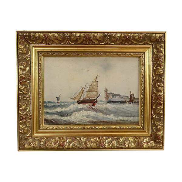 Peinture Marine, école française du XIXe