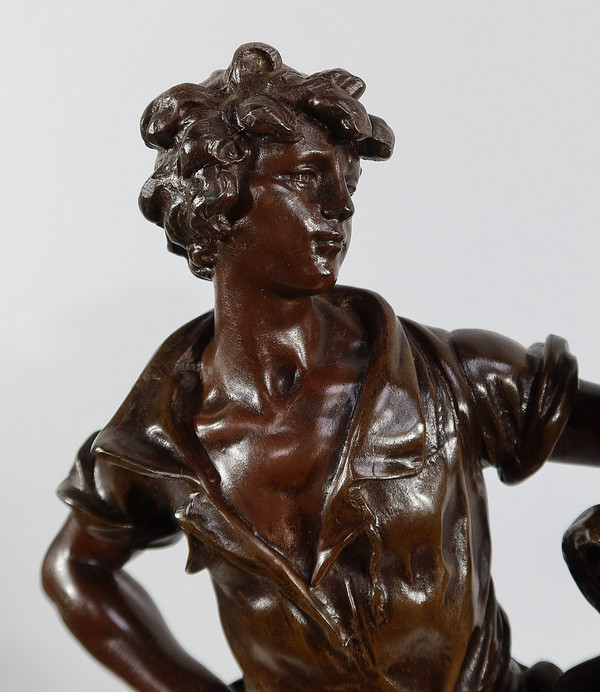 Grande scultura "La Rencontre" di A. Moreau - Fine XIX secolo